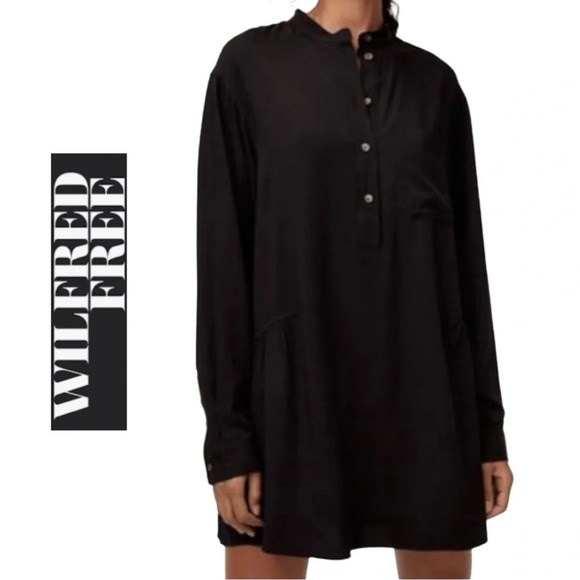 Wilfred Free  Dress Mini Shirt Dress Black Aritzia Dress Size Small - Picture 1 of 9